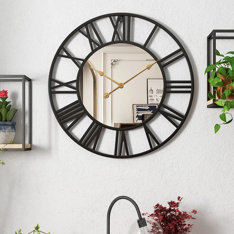 horloge murale décorative avec affichage 12 heures et chiffres romains