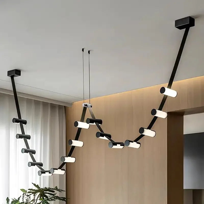 lustre créatif en cuir postmoderne pour décoration artistique moderne