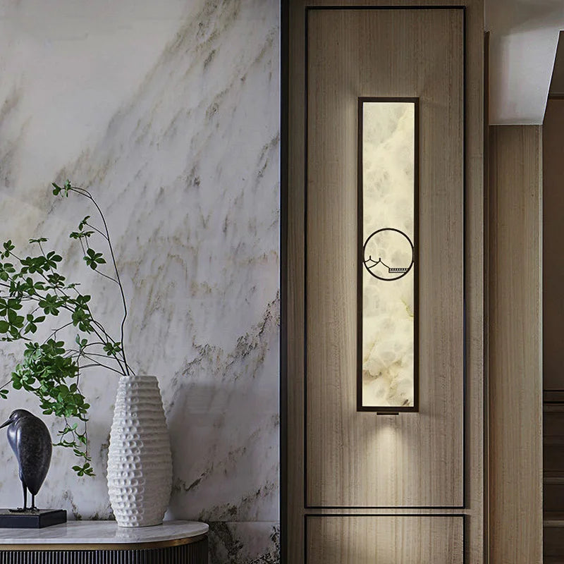 lampe décorative rétro en cuivre et marbre naturel led luxe
