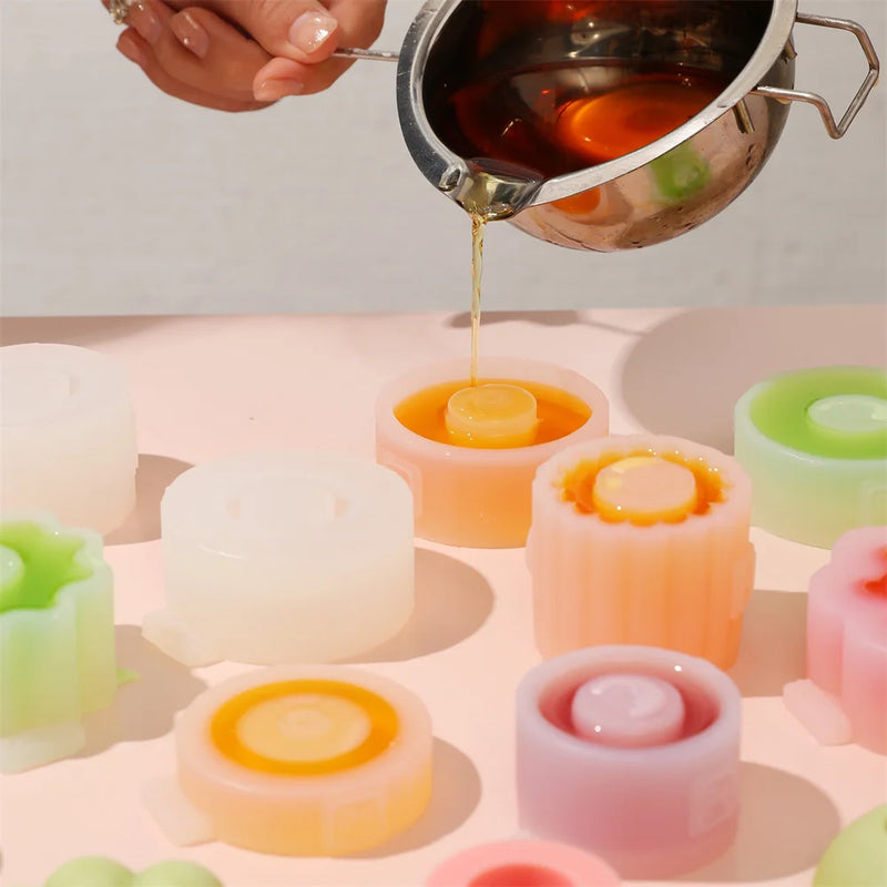 moule à bougie en silicone pour créations artisanales parfumées