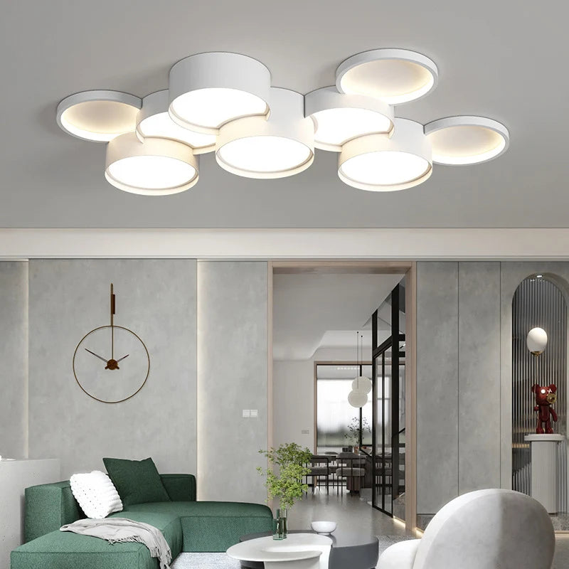 Moderne Smart Led Dimmable Lustre salon blanc plafond Lustre lampe Lustre Led Luminarias lampes Led montées irrégulières