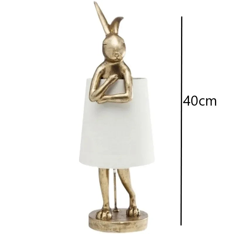 lampe de bureau lapin en résine design rétro pour décoration intérieure