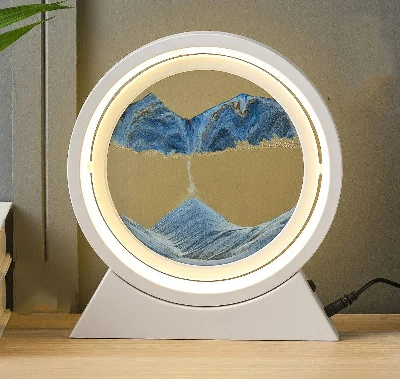 lampe de table créative avec sable mouvant 3D décoratif