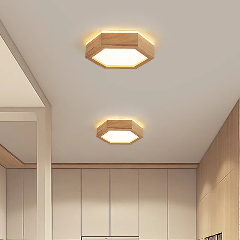 plafonnier led en bois pour décoration intérieure moderne