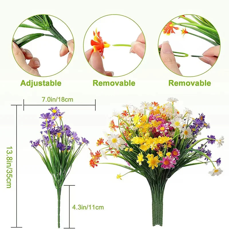 marguerites artificielles résistantes aux uv pour décoration extérieure et intérieure