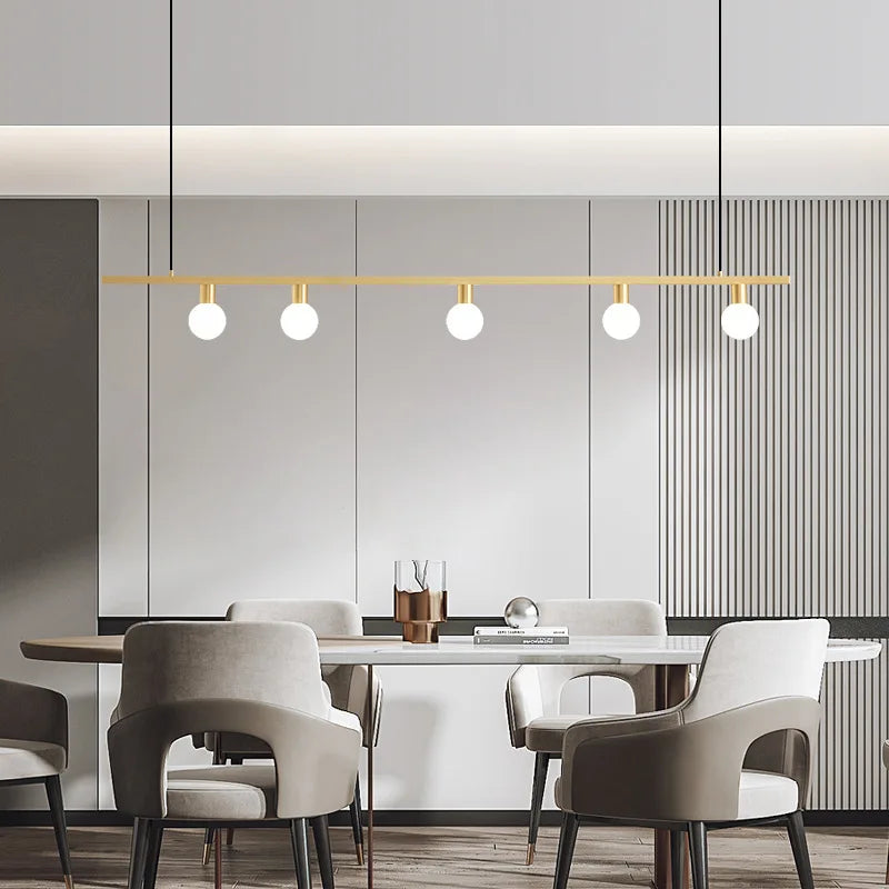 lustre minimaliste en laiton pour bar et restaurant réglable avec fil