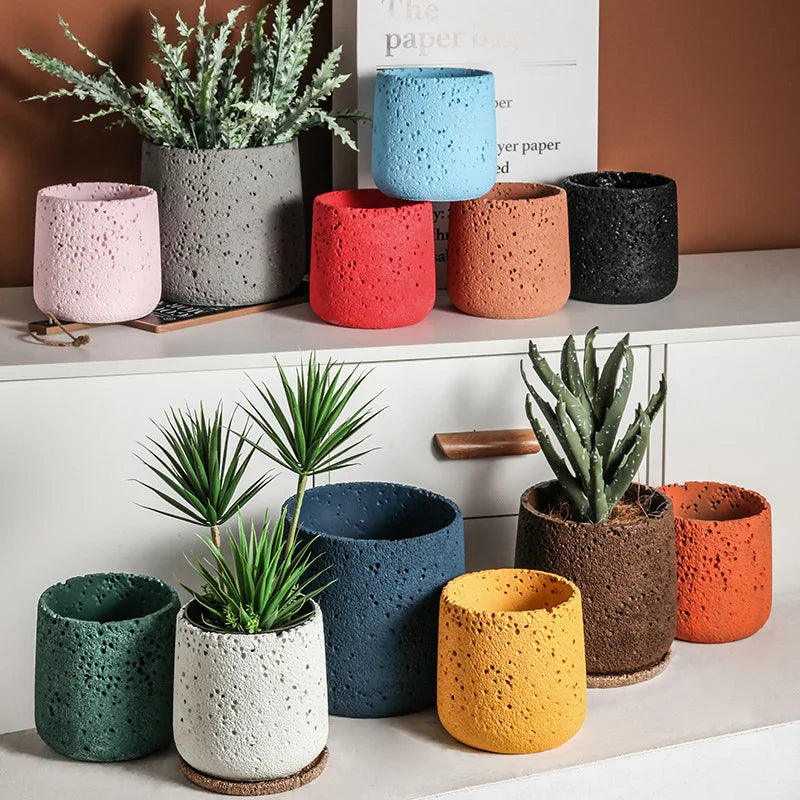 pot de fleur moderne en ciment pour décoration intérieure et extérieure