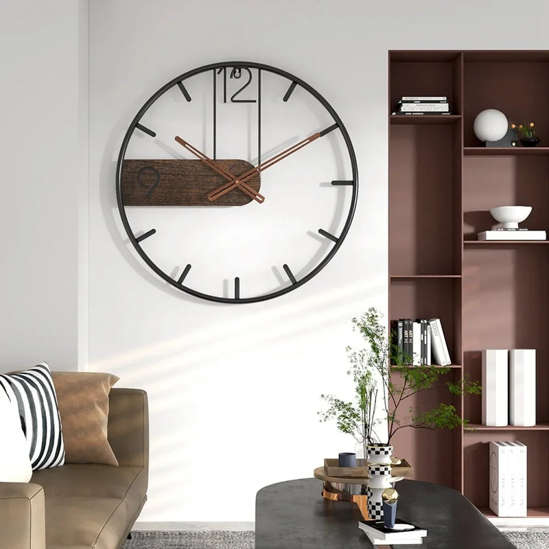 horloge murale nordique 3D en métal pour décoration moderne