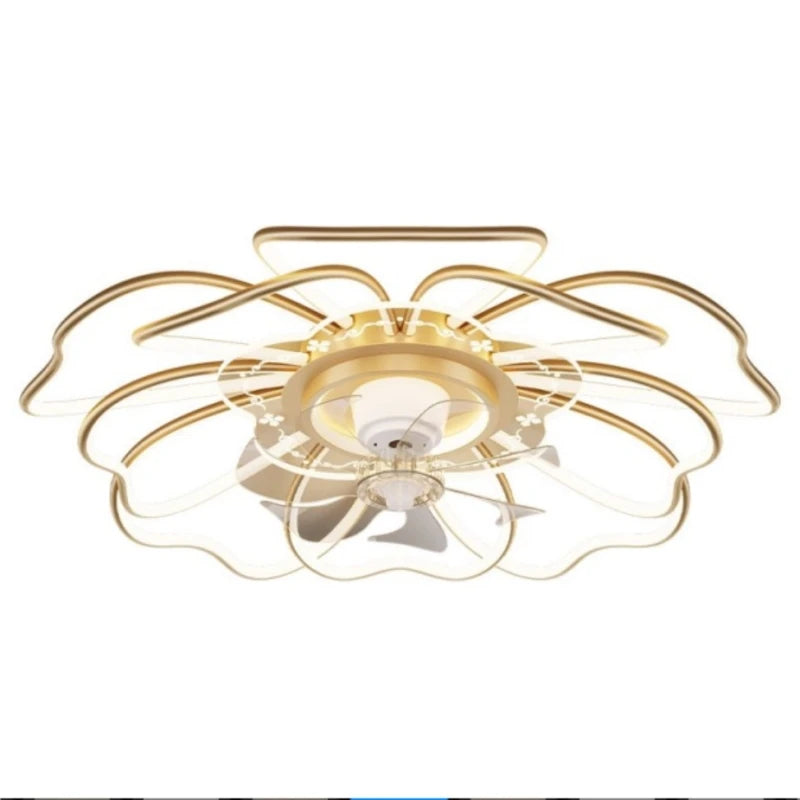 2023 Modern LED Chandelier Fixtures New Chinese Style Ceiling Fan Simple Rose Gold Living Room Chandelier