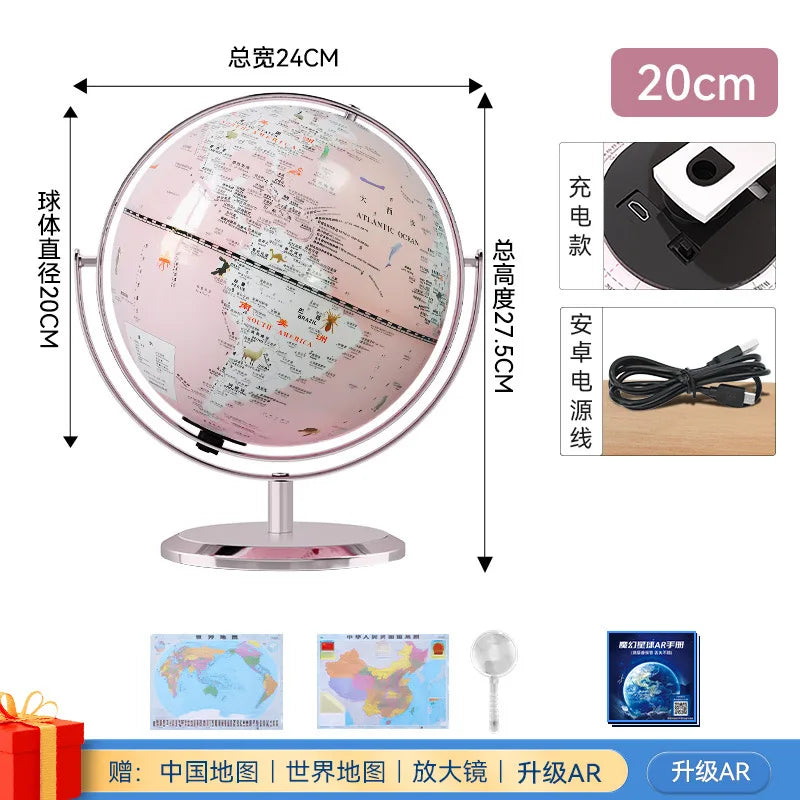 globe terrestre intelligent rotatif avec carte géographique décoratif éducatif