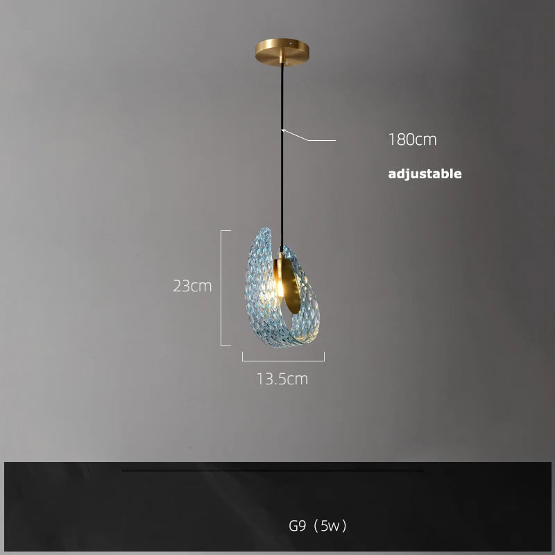 lustre en verre cristal LED pour un éclairage élégant