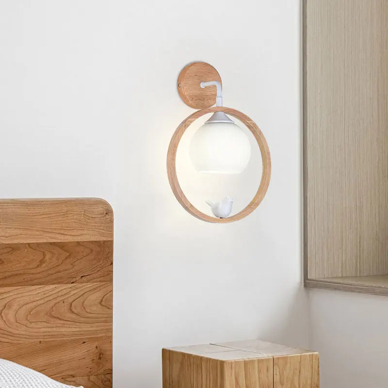 lustre suspendu en bois design oiseau pour décoration intérieure