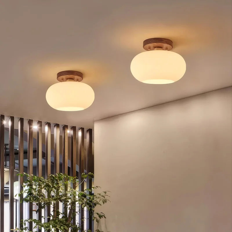 Walnut Wood ceiling light, Wabi-sabi Modern style, Aisle lighting for Bedroom, Living, Corridor, Aisle balcony, Entrance Hall