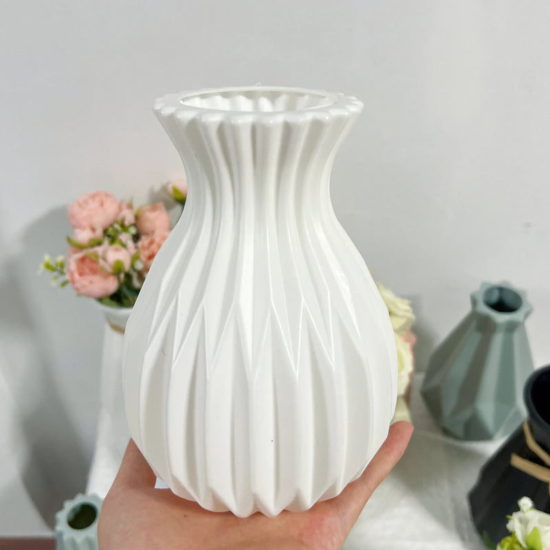 vase à fleurs en plastique style céramique décoration nordique pour maison