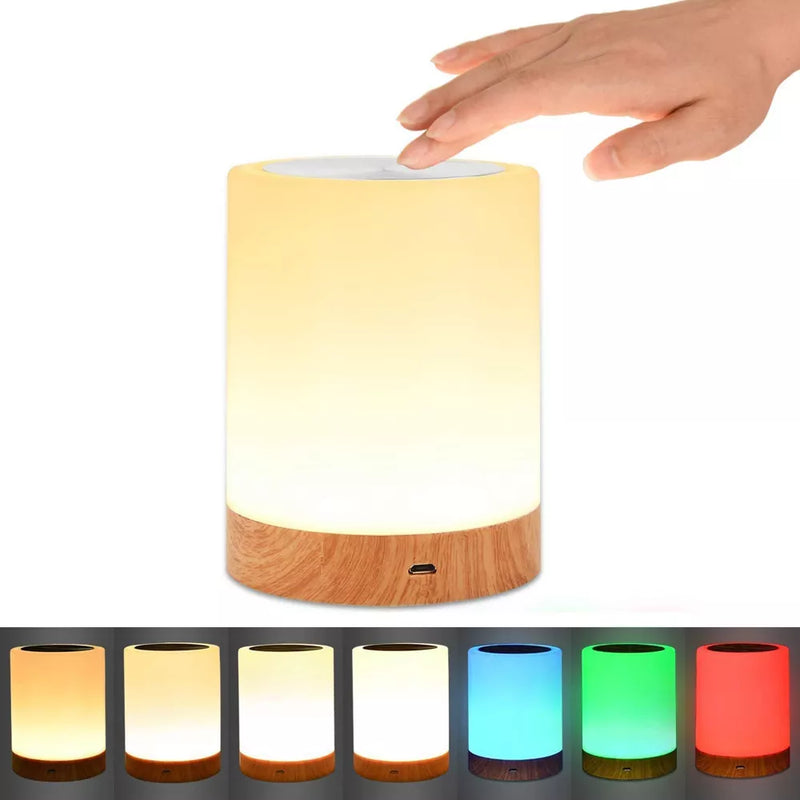 Lampe tactile LED veilleuse pour chambres à coucher salon Table Portable lampes de chevet Rechargeable blanc chaud RGB lumière pour enfants cadeau