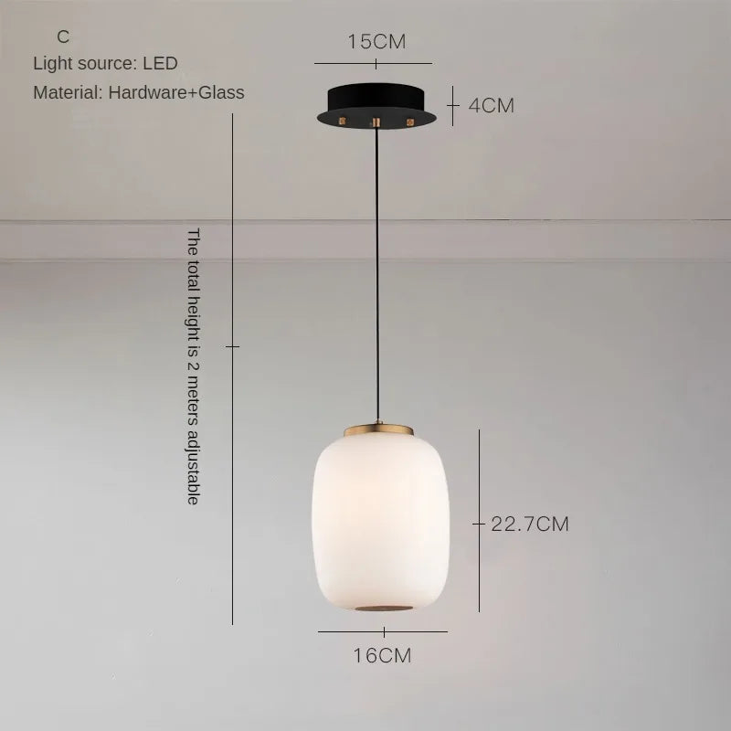 lustre led en verre design minimaliste japonais créatif et artistique