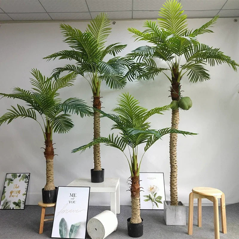 cocotier artificiel grande plante verte pour décoration intérieure