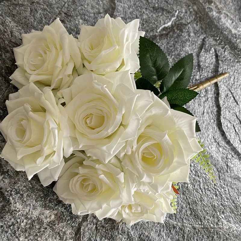 rose artificielle en soie pour décoration et photographie de mariage