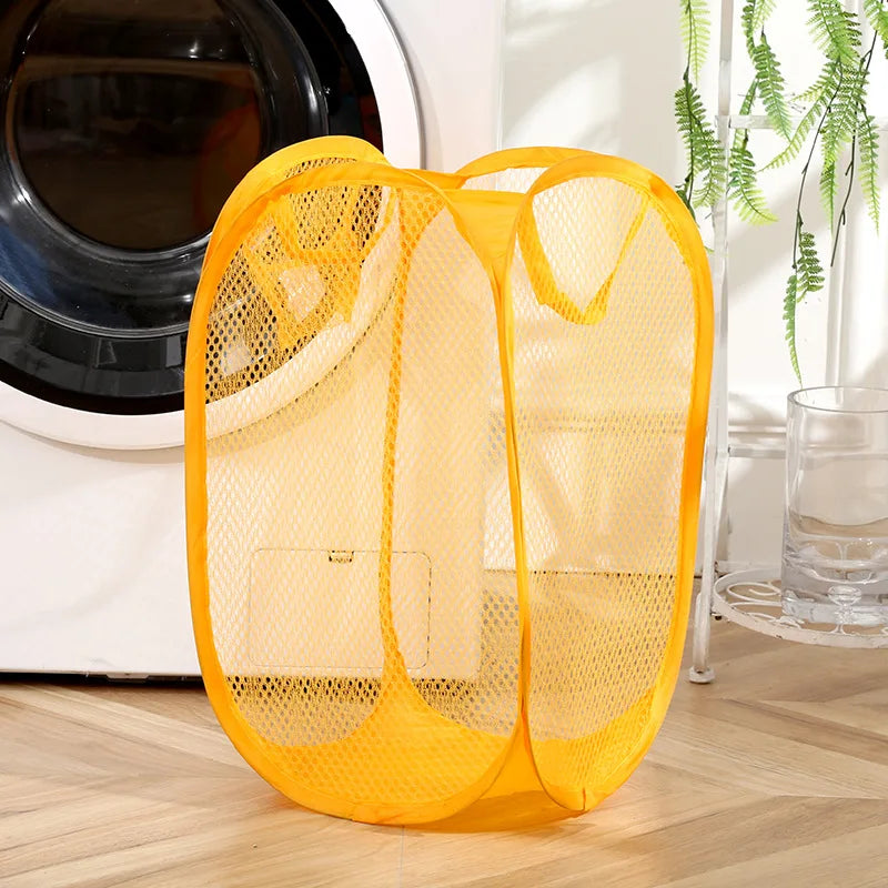 panier pliable pour tri de linge sale en maille