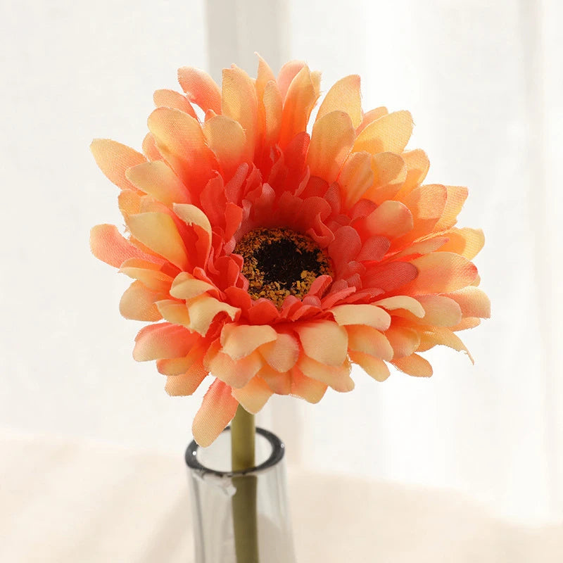 lot de têtes de fleurs artificielles gerbera pour décoration intérieure et extérieure