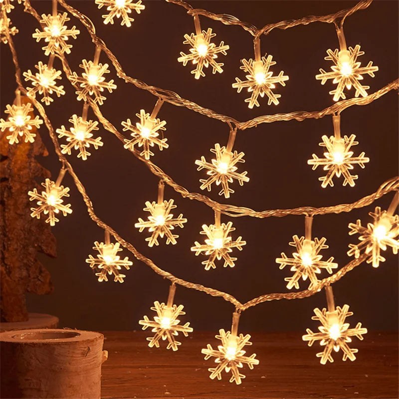 guirlande lumineuse flocon de neige pour décoration de noël