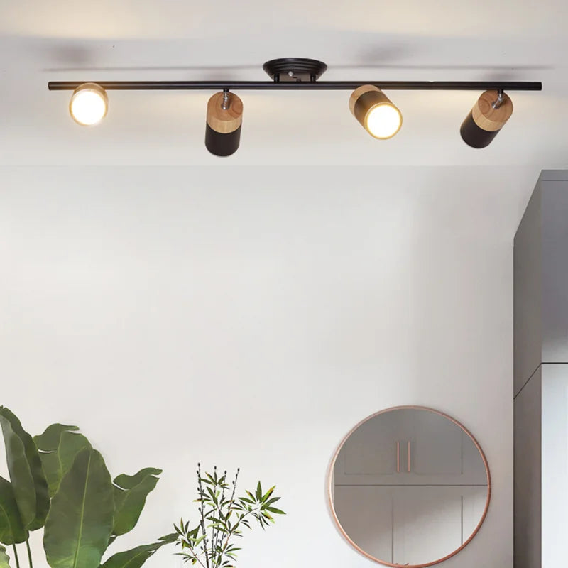 lustre à bande led nordique avec spots décoratifs pour intérieur