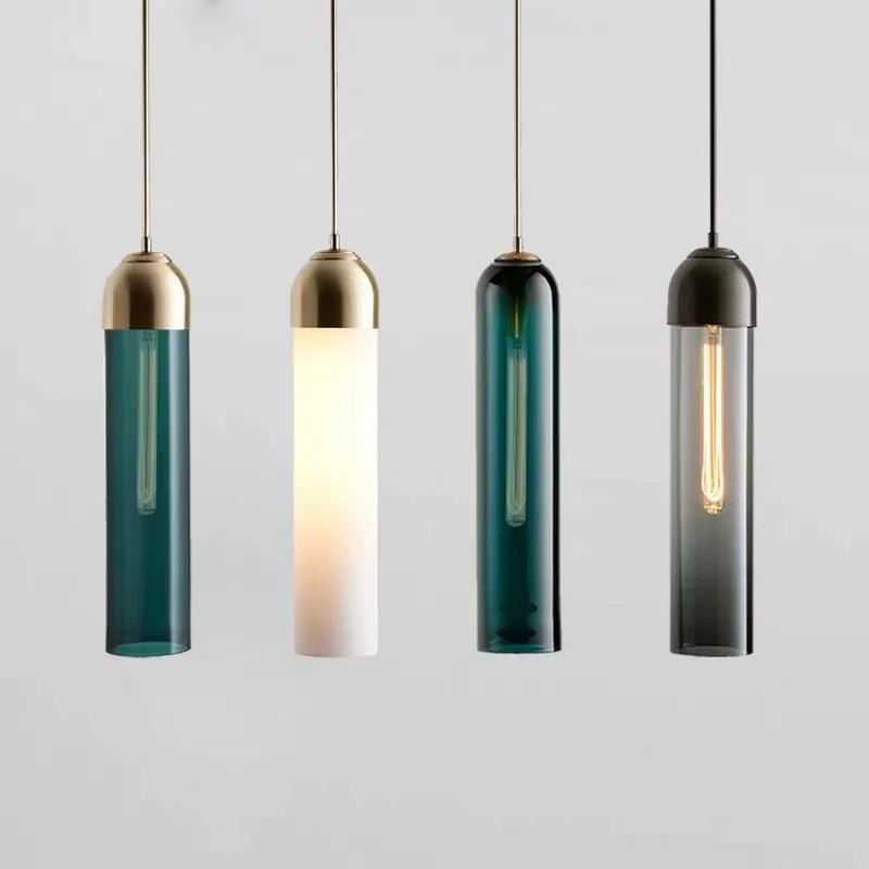 Suspension LED moderne en verre gris