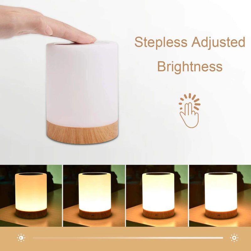 Lampe tactile LED veilleuse pour chambres à coucher salon Table Portable lampes de chevet Rechargeable blanc chaud RGB lumière pour enfants cadeau