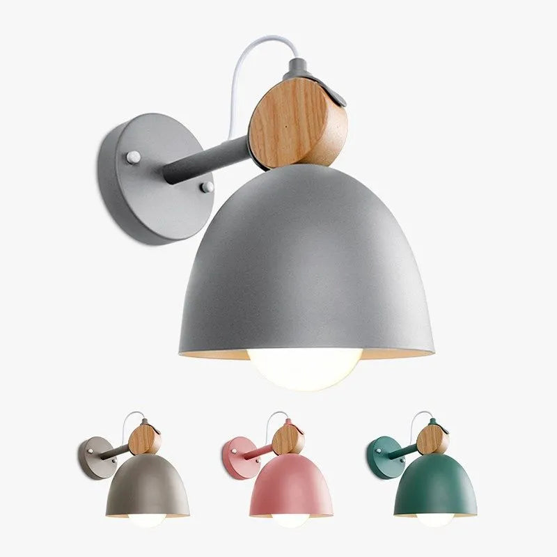 Lampe de applique murale LED nordique en bois Macaron lumière chambre chevet rotatif Deocr lampe salon couloir allée maison luminaire