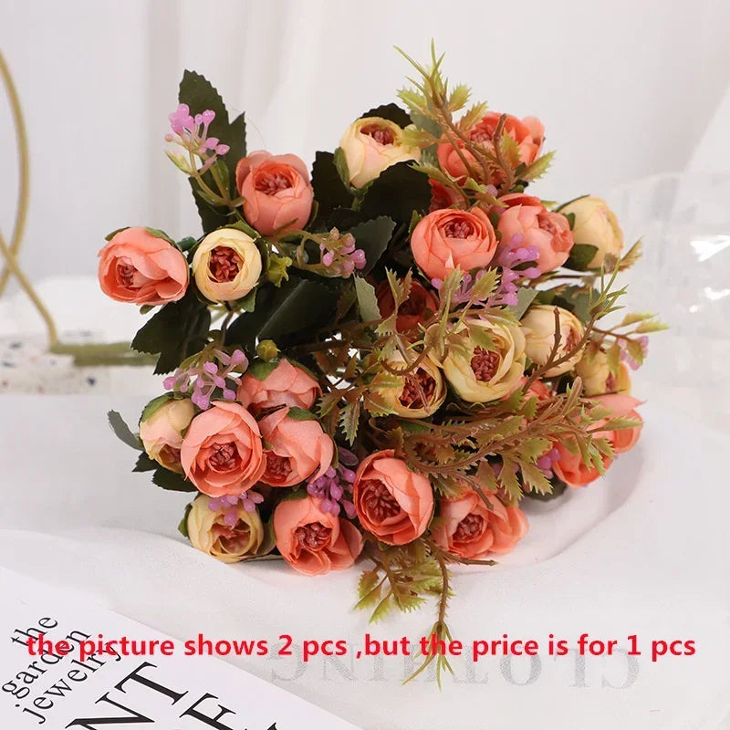 fleurs artificielles en soie bouquet de camélia décoratif