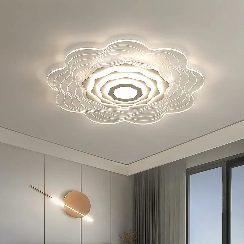 plafonnier led moderne en forme de fleur décoratif pour la maison