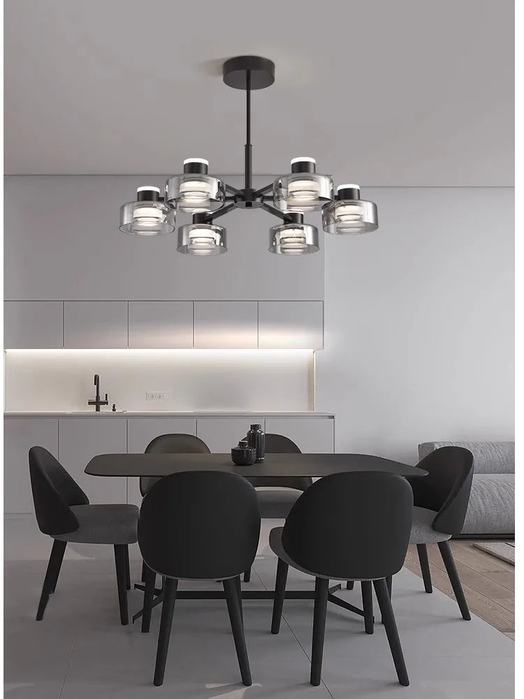 Modern new LED Italian full copper living room chandelier designer home dining room, kitchen bar lamp bedroom glass chandelier