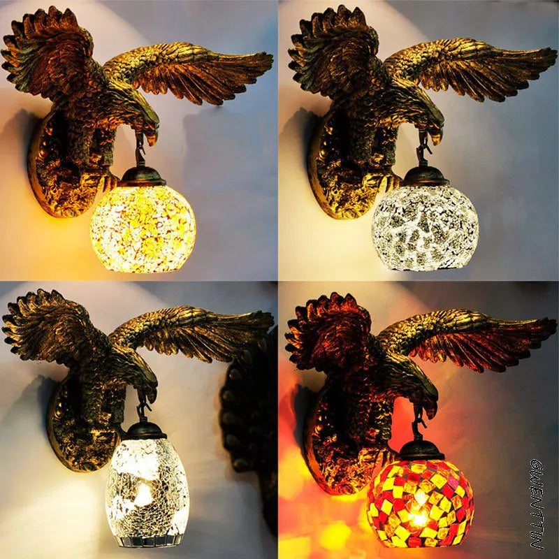 applique murale eagle décoration rétro bohème lumineuse artistique