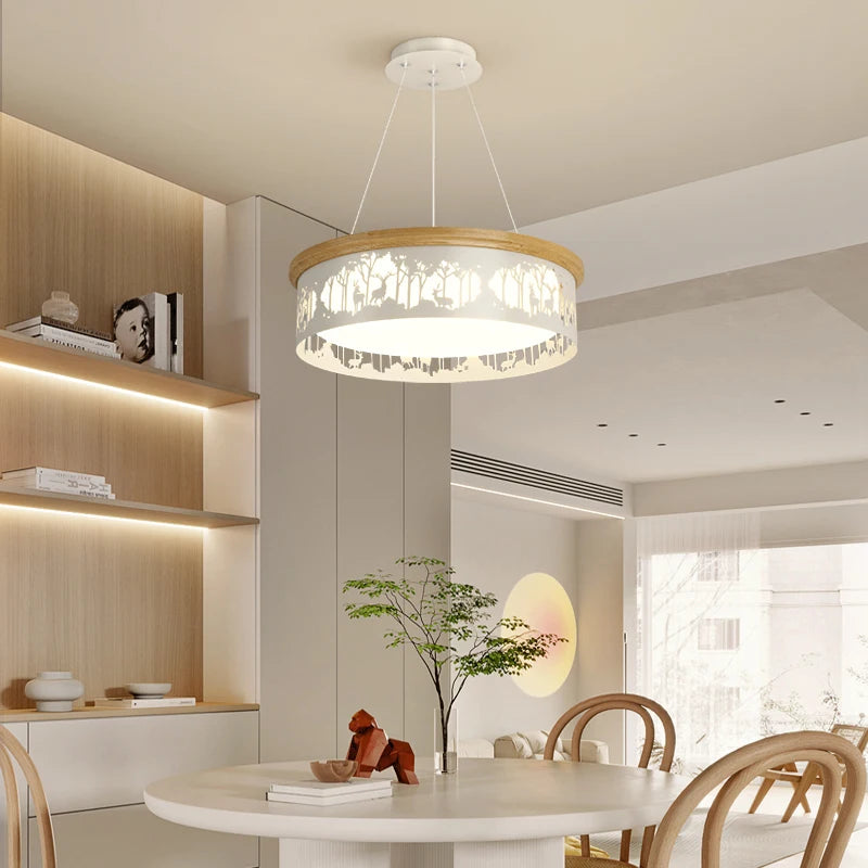 lustre led minimaliste rondin moderne romantique pour restaurant