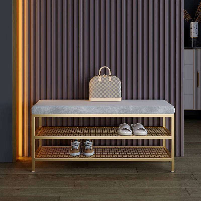 étagère à chaussures en métal design moderne pour rangement élégant