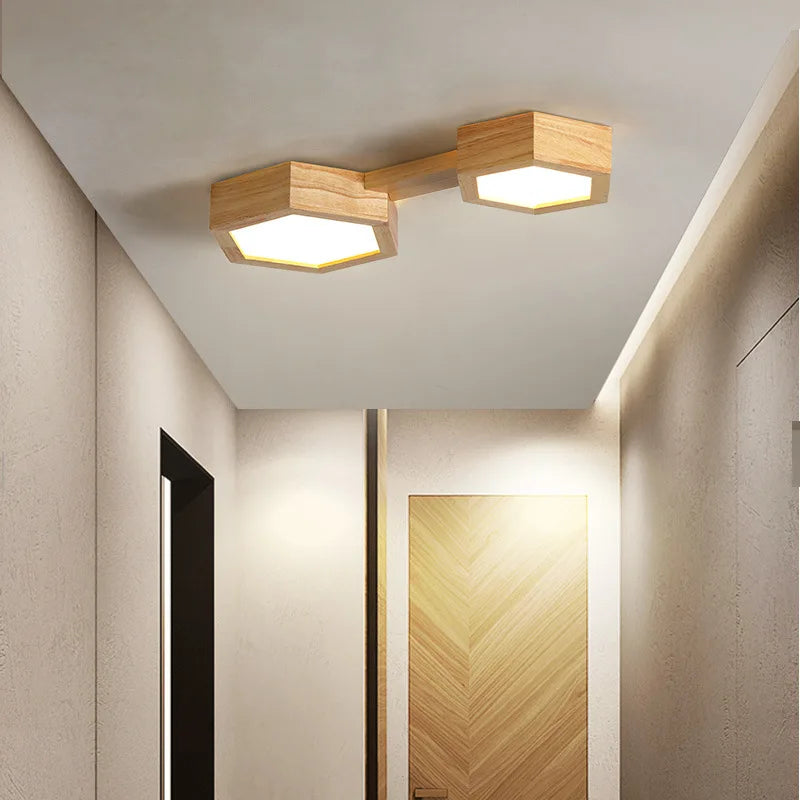 plafonnier led en bois pour décoration intérieure moderne