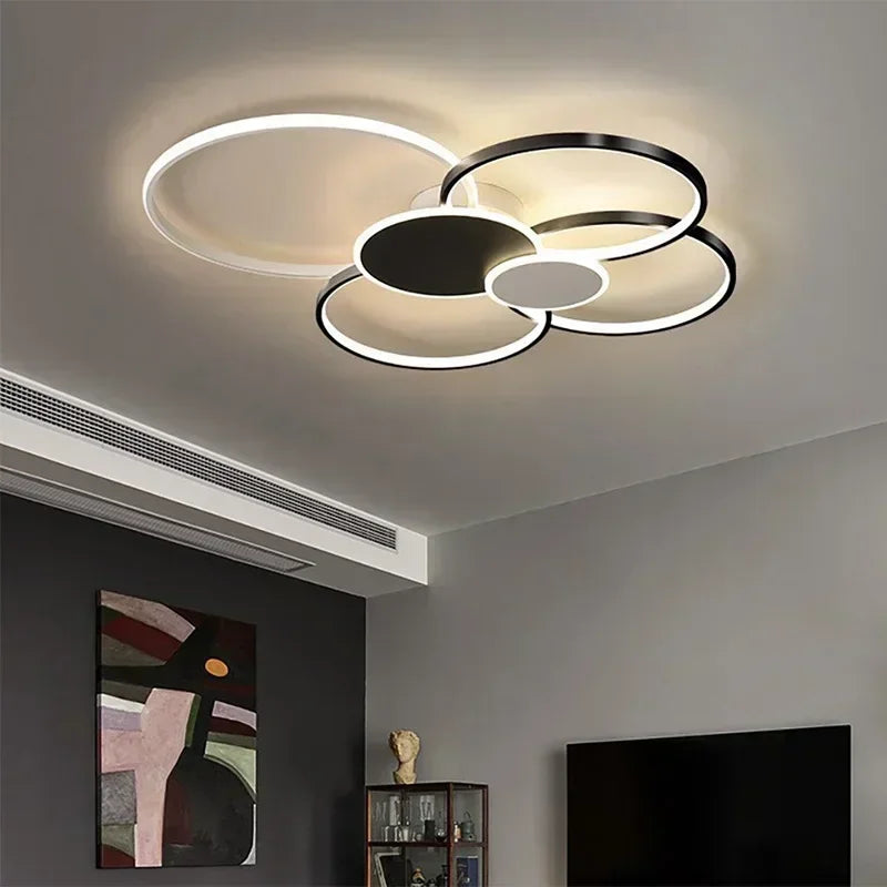 plafonnier led moderne à intensité variable avec télécommande