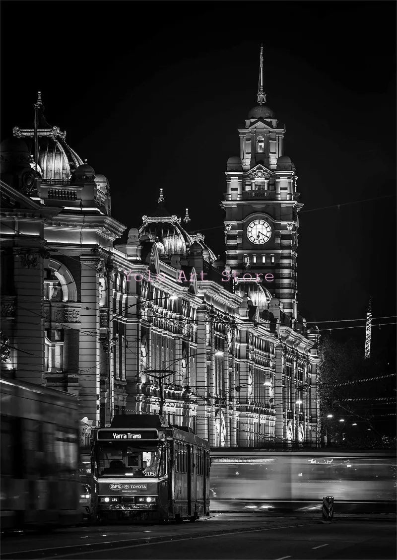 affiches modernes en noir et blanc de melbourne pour décoration murale