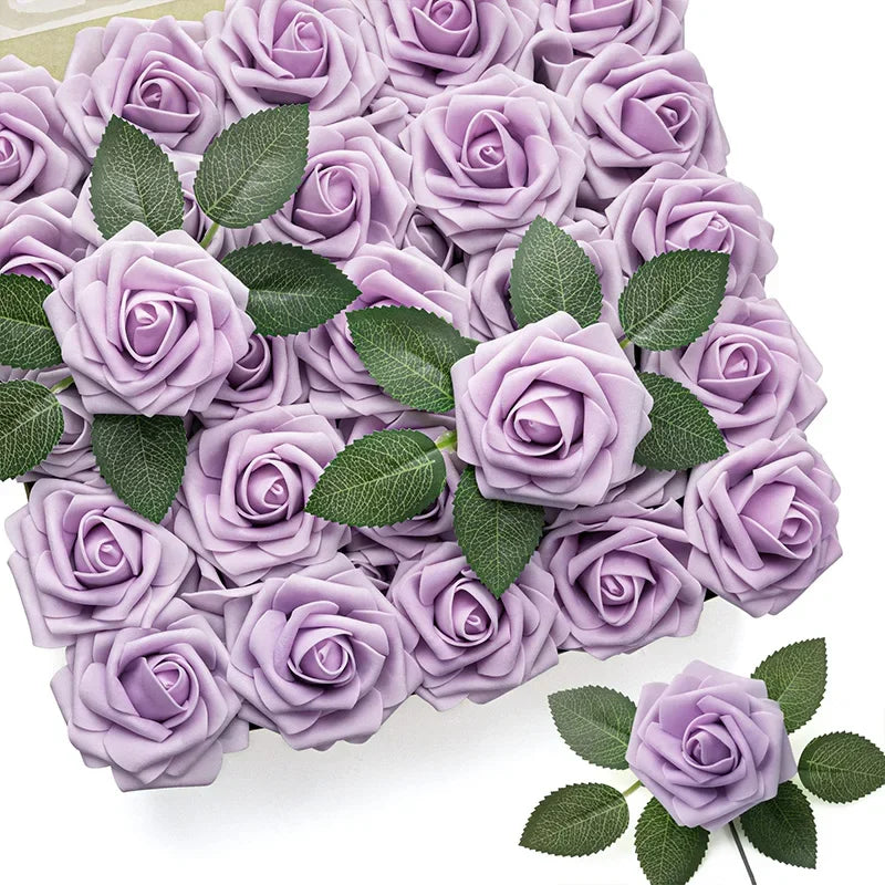 lot de 25 roses artificielles pour décorations de mariage et fêtes