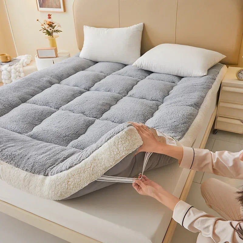 matelas épais en laine d'agneau pour automne hiver étudiant