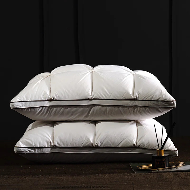 oreiller de luxe en duvet d'oie avec housse coton