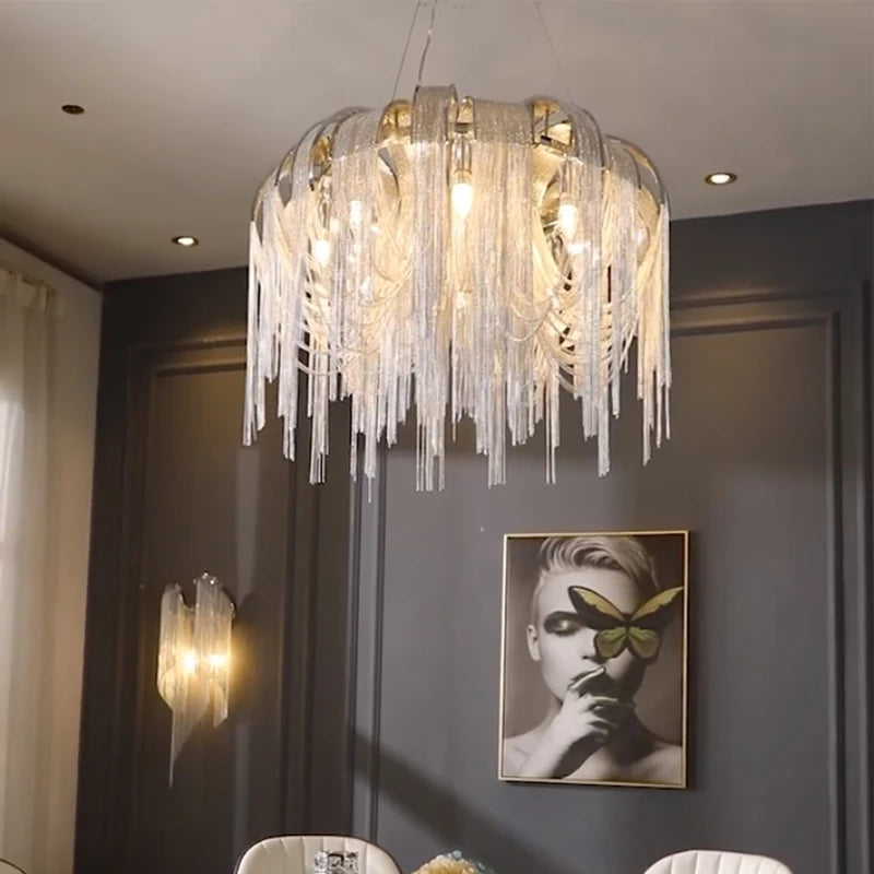 lustre postmodern luxe créatif gland aluminium pour hôtel