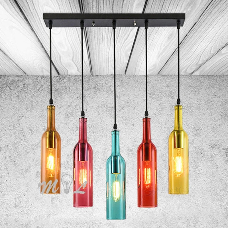 suspension en verre design pour bouteille de vin moderne