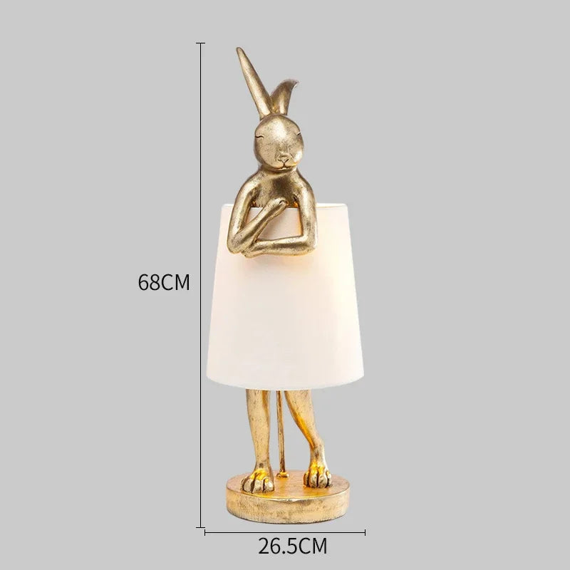 lampe de bureau lapin en résine design rétro pour décoration intérieure