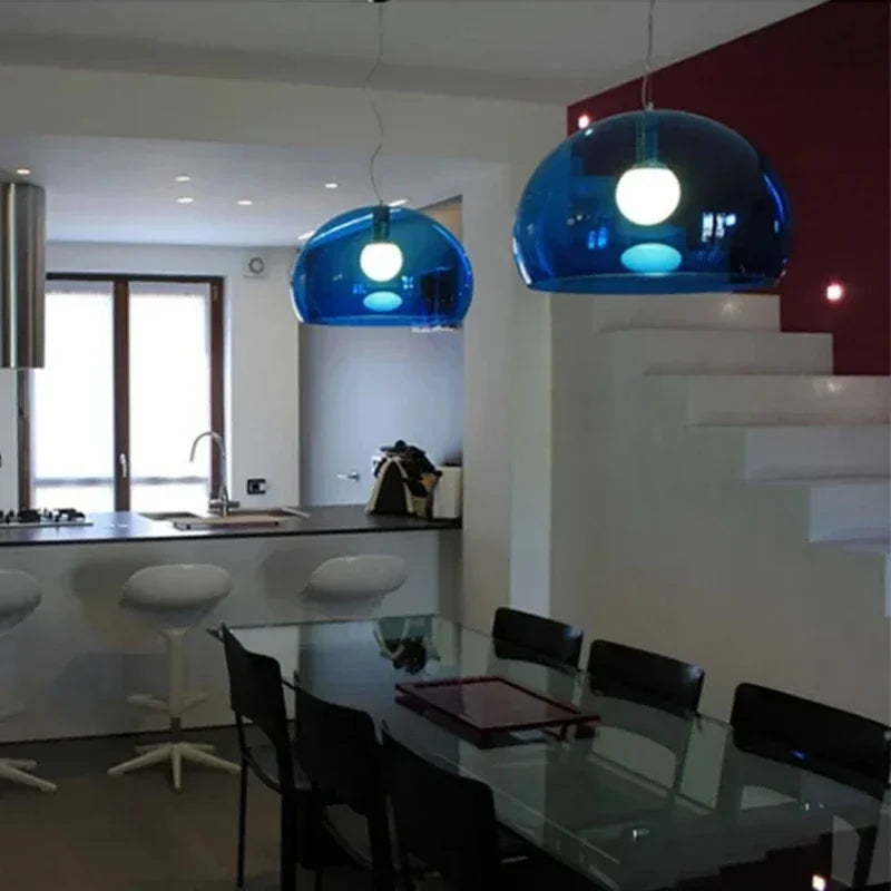 Italian Designer Dome Pendant Lamp Colorful Acrylic Chandelier Ceiling Suspenion Hanging Light with E27 Bulb