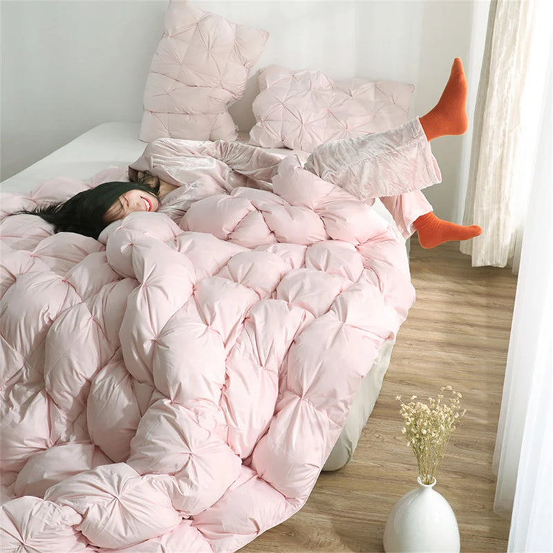 couette 100 pourcent duvet d'oie design 3d hiver douillette confortable