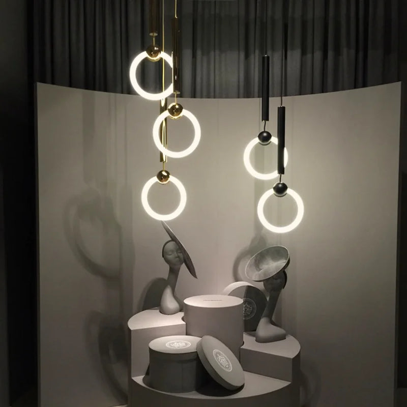 suspension LED en anneau design nordique moderne