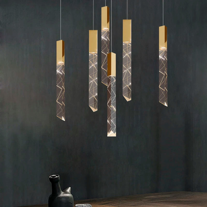 lustre moderne en cristal pour éclairage intérieur élégant