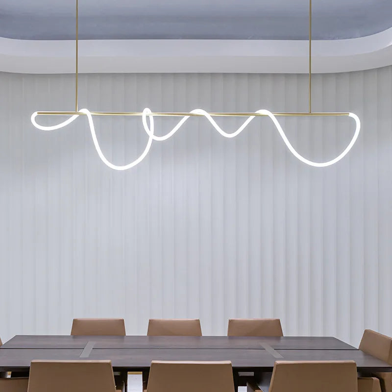 lustre led moderne long tuyau minimaliste pour bar