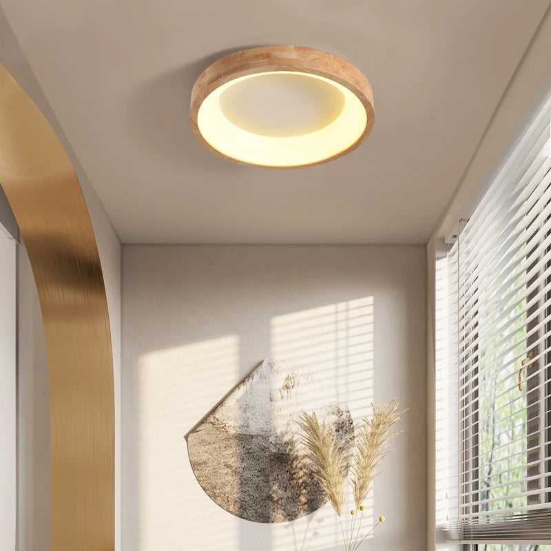 lustre moderne en bois et lumières led décoratives pour intérieur